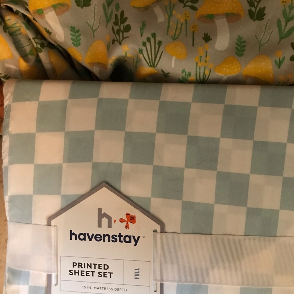 2 sets Havenstay Full Printed Sheet Sets blue green bedroom